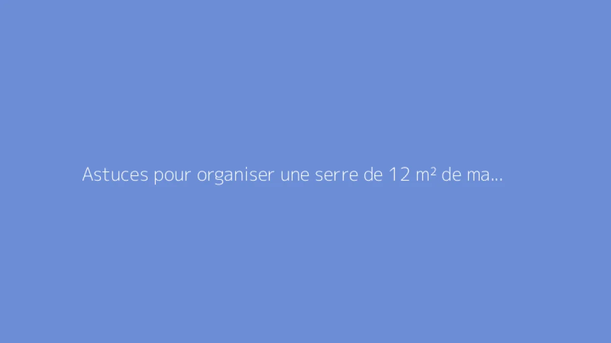 Astuces pour organiser une serre de 12 m² de manière efficiente