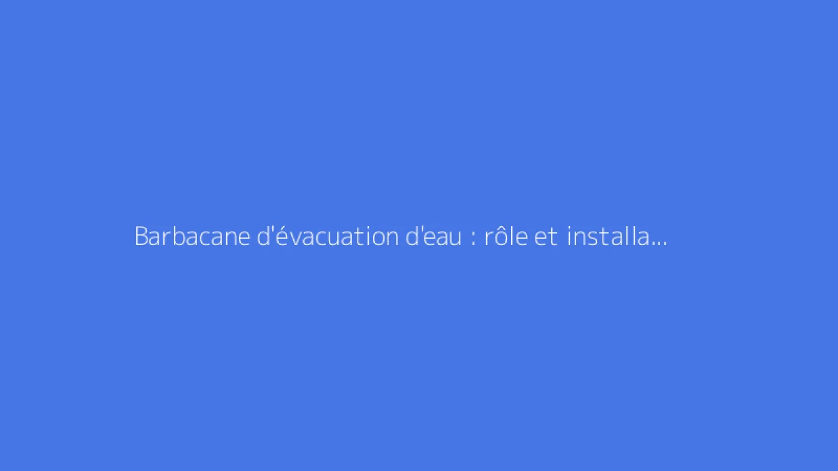 Barbacane d'évacuation d'eau : rôle et installation