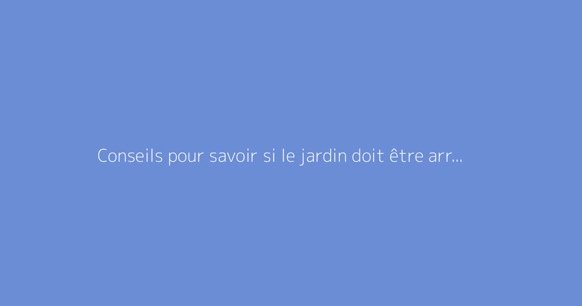 Conseils pour savoir si le jardin doit être arrosé chaque jour