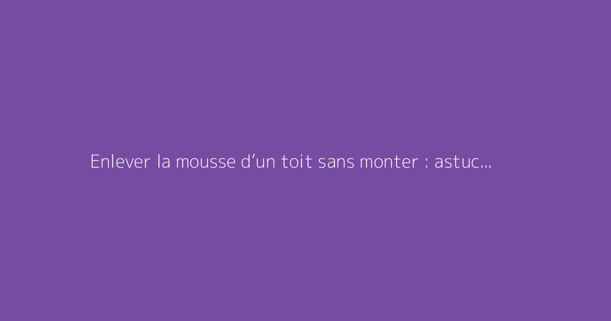 Enlever la mousse d’un toit sans monter : astuces efficaces