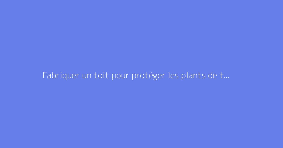Fabriquer un toit pour protéger les plants de tomates : mode d’emploi