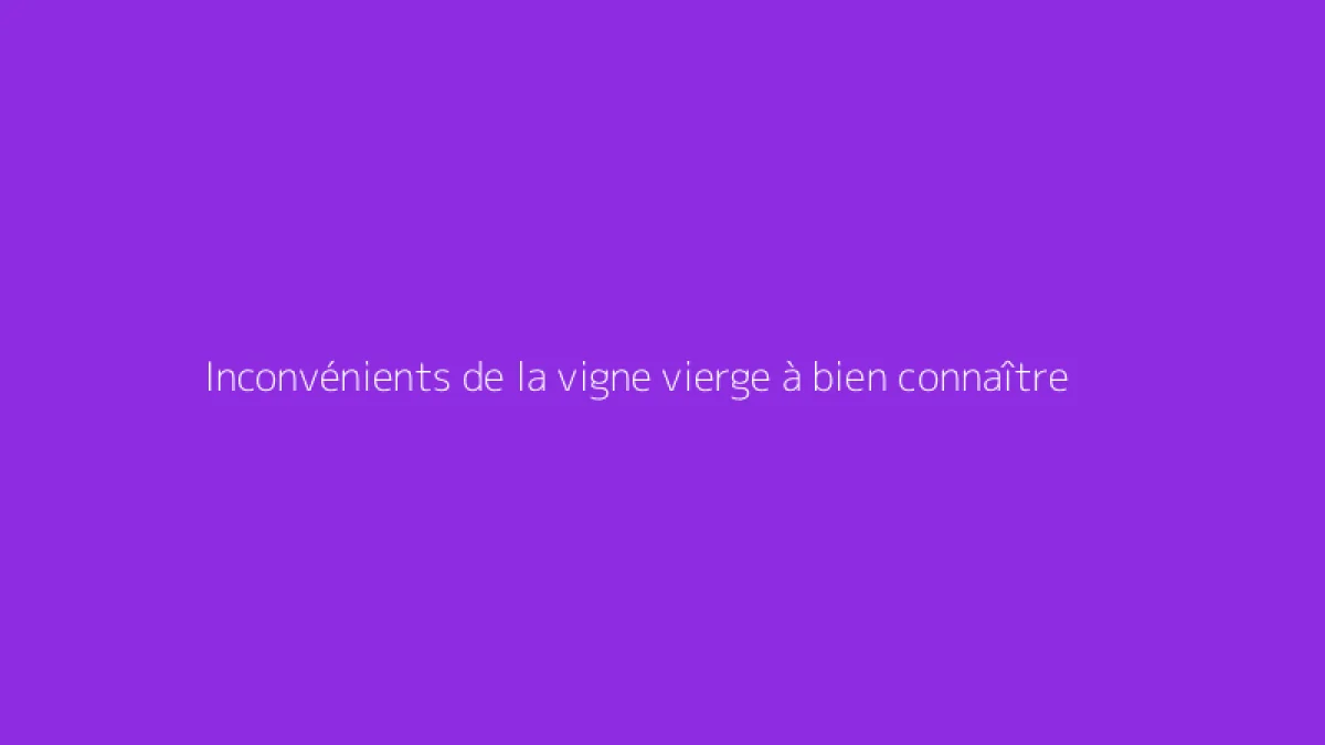 Inconvénients de la vigne vierge à bien connaître