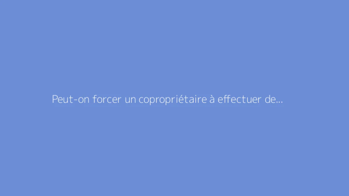Peut-on forcer un copropriétaire à effectuer des travaux nécessaires ?
