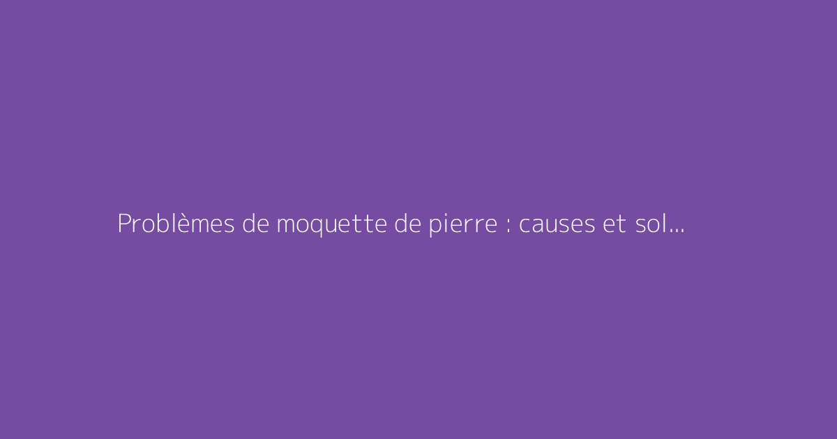 Problèmes de moquette de pierre : causes et solutions