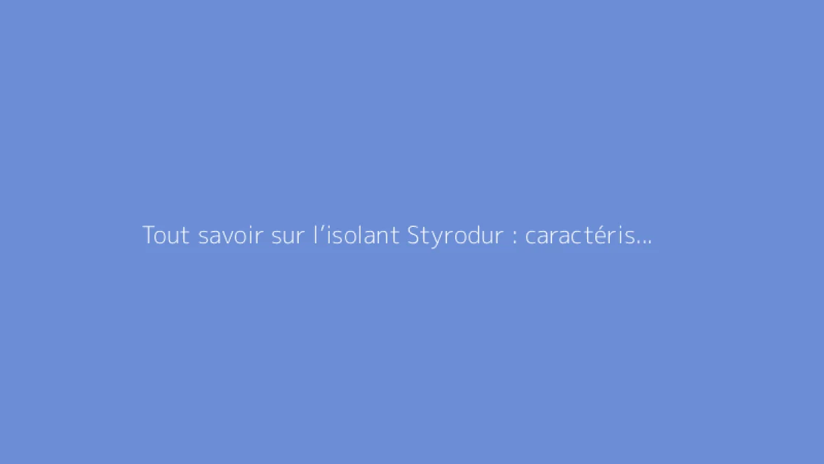 Tout savoir sur l’isolant Styrodur : caractéristiques, isolation thermique et prix
