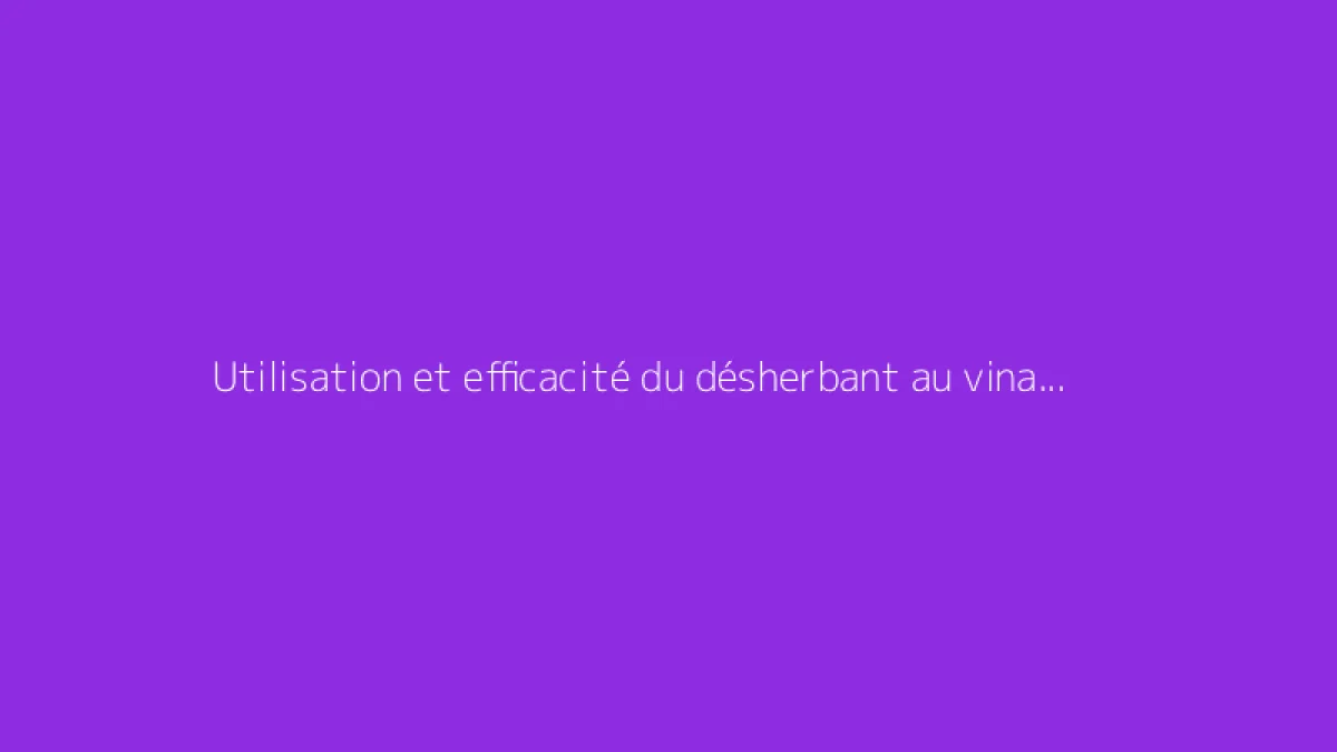Utilisation et efficacité du désherbant au vinaigre dans le jardin