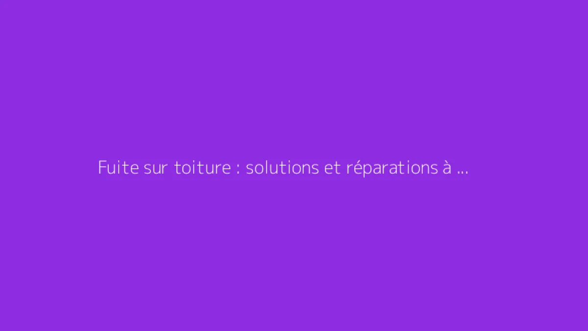 Fuite sur toiture : solutions et réparations à envisager