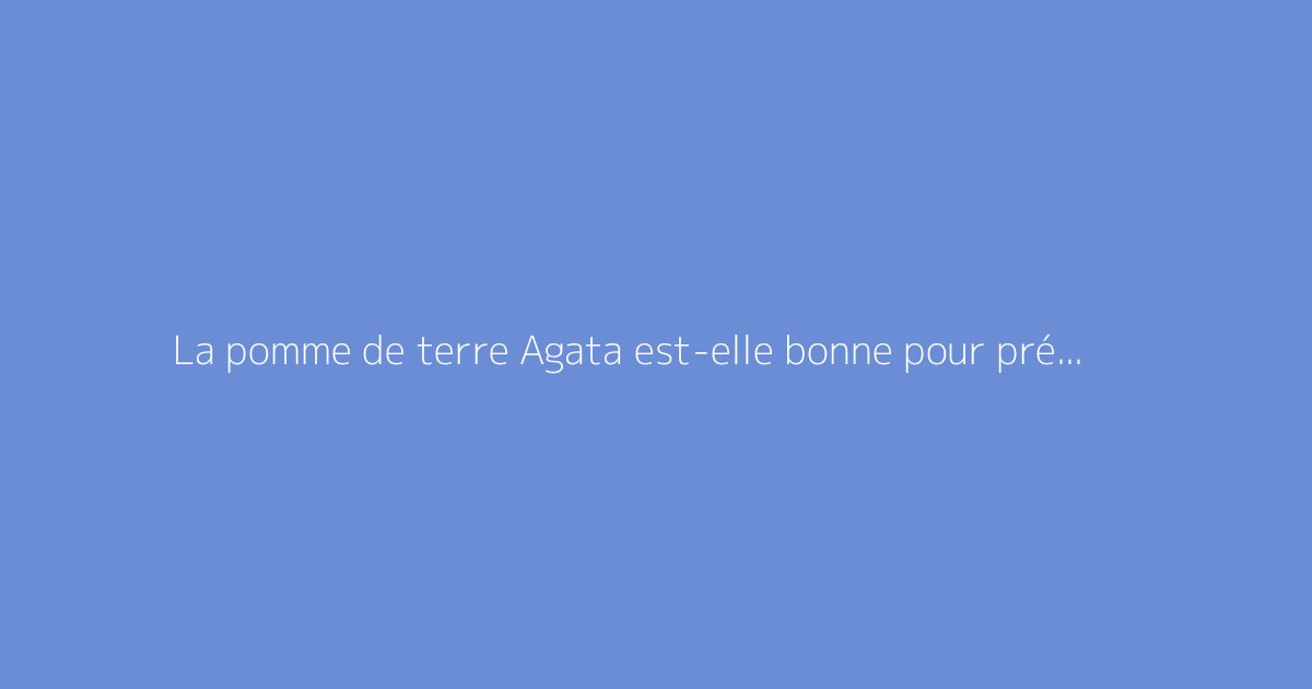 La pomme de terre Agata est-elle bonne pour préparer des frites ?