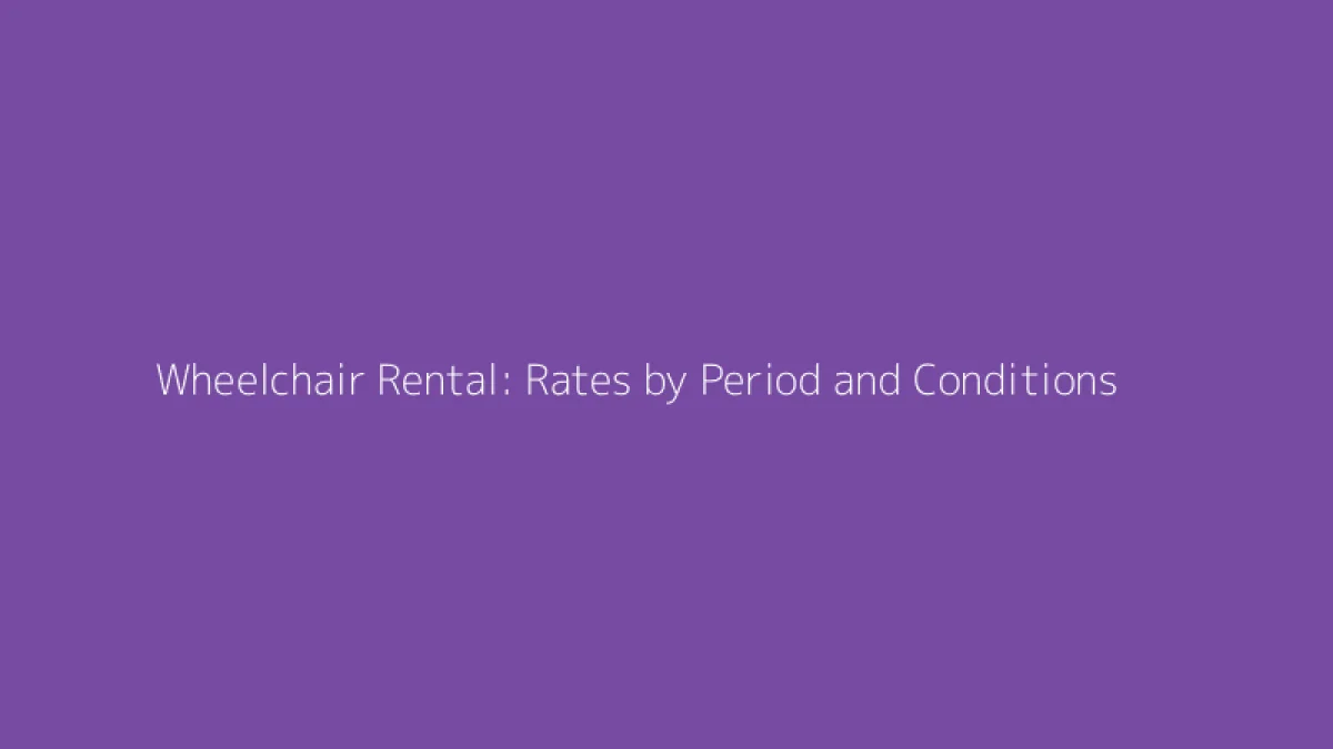 Wheelchair Rental: Rates by Period and Conditions